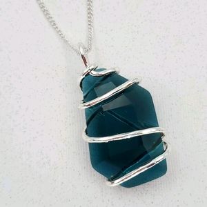 RLM Soho Blue Wire Wrapped Pendant Necklace